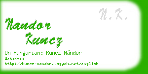 nandor kuncz business card