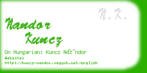 nandor kuncz business card